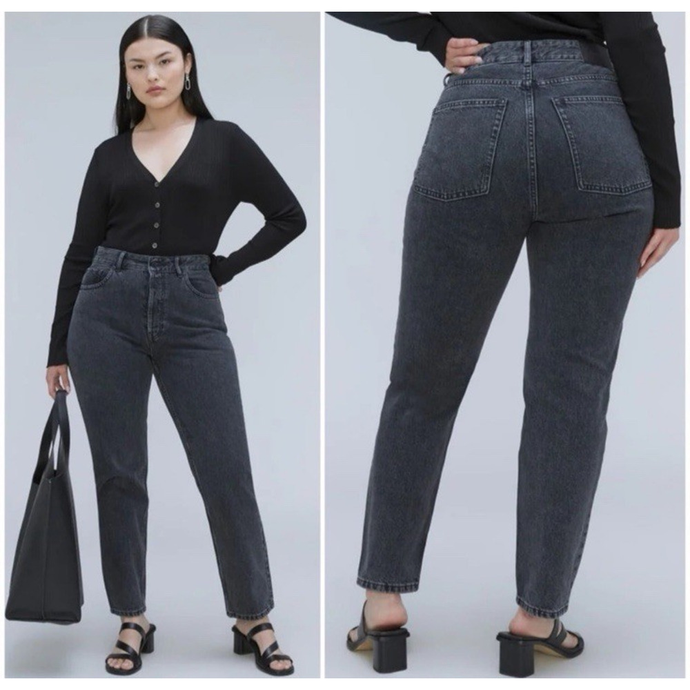 Everlane The Curvy 90s Cheeky Straight Ankle Jean 32 Organic Cotton Black NWT‎